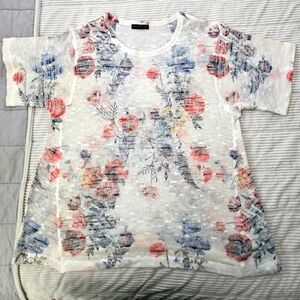 Nally & Millie Floral Print Short Sleeve Top